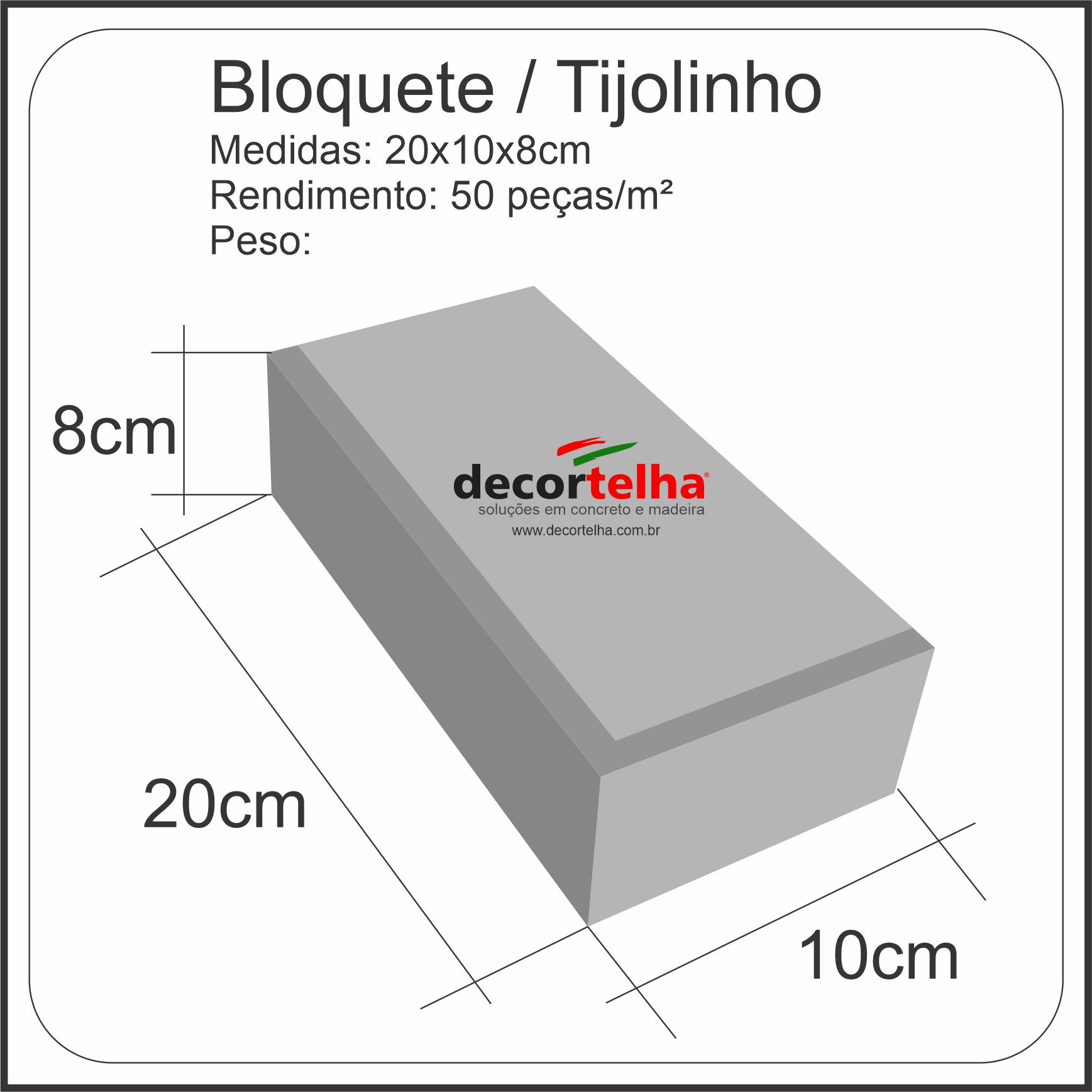 TIJOLINHO 8cm
