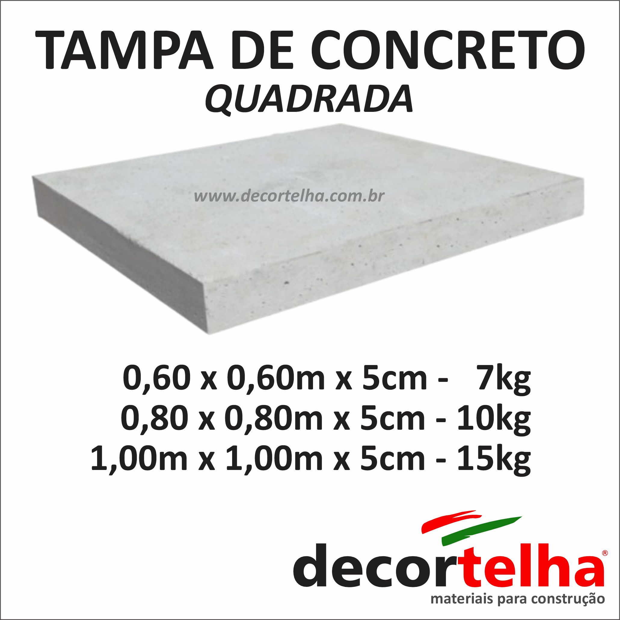 tampas de concreto QUADRADA